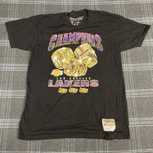 Mitchell And Ness Los Angeles Lakers Shirt Black Champions Shaq Kobe Mens Medium